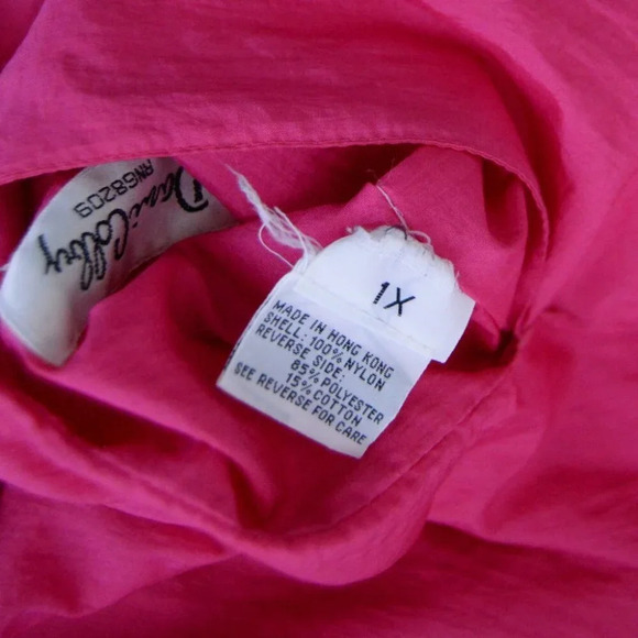 Vintage Dani Colby Pink or White Reversible Button Up Lightweight Jacket 1X - Picture 13 of 16